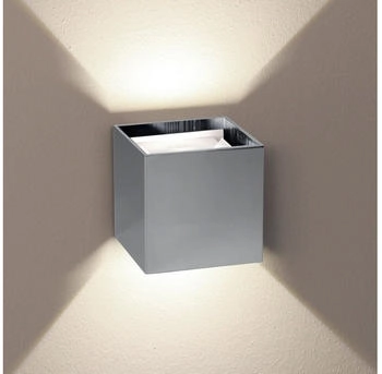 s'luce s.luce Ixa LED High Power Wandlampe IP20 Dimmbare Wandleuchte Up und Down Light, Farbe Chrom, Quadratisch