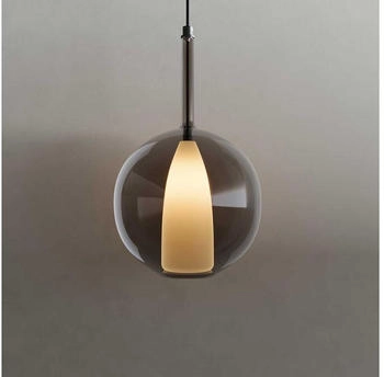 s'luce s.luce Belluna Galerie-Pendelleuchte aus Glas 500cm mit Textilkabel, Farbe:Rauch, Größe:Ø 24cm (800000918305)