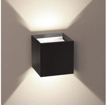 s'luce s.luce Ixa LED High Power Wandlampe IP20 Dimmbare Wandleuchte Up und Down Light, Farbe Schwarz, Quadratisch