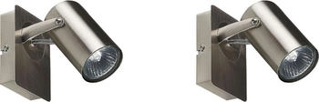 Beliani Wandstrahler 1-flammig Metall silber Spot schwenkbar 2er Set Industrial Klip [EEK: A] (326974)