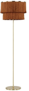 Beliani Stehlampe Metall braun/gold 137 cm mit Fransen Retro 70er Jahre Stil Peristeri (442744)