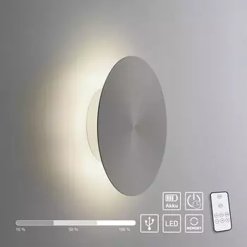 Paul Neuhaus LED-Akku-Wandleuchte grau (8152-15)