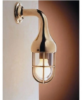 Licht-Erlebnisse LE41456 Wandlampe Napoli E27 aus Messing Glas in Messing poliert Transparent Wandleuchte