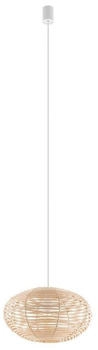 Licht-Erlebnisse Pendelleuchte DUITIN, ohne Leuchtmittel, Rattan E27 Ø 40 cm H: max. 160 cm Naturholz rund Modern (116887)