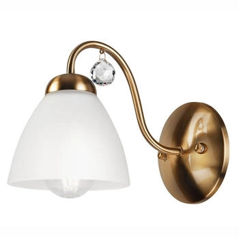Licht-Erlebnisse LE121710 Wandlampe Alcana E27 aus Metall Glas in Patina/Antik Weiß Wandleuchte