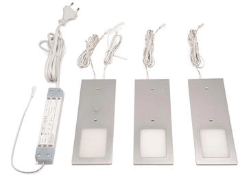 L&S Anbauleuchte PLANAR 3er Set Neutralweiß Aluminiumoptik (5995447)