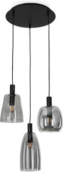 Hofstein »Monteleto« Hängelampe aus Metall/Glas in Schwarz/Rauchfarben H3675915