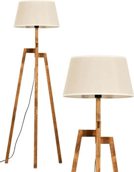 Hofstein Schiavonea Stehlampe aus Holz/Stoff in Naturfarben/Beige/Weiß