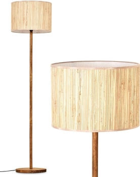 Hofstein Arenabianca moderne Stehlampe aus Holz/Seegras in Naturfarben, Höhe 165 cm