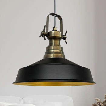 Bamyum H&auml;ngelampe Industrial Asletl Pendelleuchte 40 cm - Schwarz