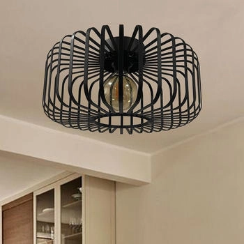 Bamyum Pendelleuchte I Cage I , E27, Hängelampe, Modern Vertigo Pendelleuchte, , Deckenleuchte Metall, Schwarz