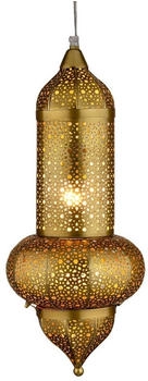 Marrakesch Orient & Mediterran Interior Pendelleuchte Orientalische Pendelleuchte, Lampe, Hängeleuchte, Deckenlampe, Leuchtmittel nicht im Lieferumfang enthalten, Handarbeit, Jamini Gold