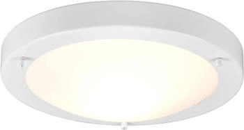 lightling Carlos Deckenleuchte weiß matt, IP44 ideal für Badezimmer, rund Glas opal matt weiß, Durchmesser: 31 cm, Höhe: 8 cm (SL680110W)