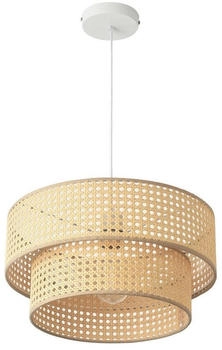Luxpro Hängeleuchte Ascot Hängelampe Lampenfassung E27 Pendelleuchte Rattan Lampe Ø40 cm Rattanoptik (PXQD-005x Suspension)