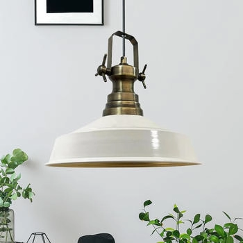 Bamyum Asletl Vintage Metall Wei&szlig; Pendelleuchte - wei&szlig; Metall BMM2013XXYE02