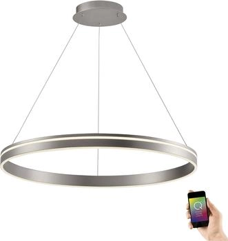 Paul Neuhaus Q-VITO LED Pendelleuchte, Works with Alexa - Smart Home, Fernbedienung CCT warmweiß - kaltweiß (79,4cm Silber)… (8412-55)
