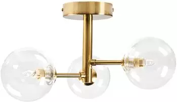 Beliani Deckenleuchte mit Kugel Glasschirmen messing glamourös 3-flammig Maricao (589786)