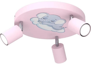 Licht-Erlebnisse Deckenstrahler PINIK, ohne Leuchtmittel, Metall Metall GU10 verstellbar Pink 3-flammig rund Modern