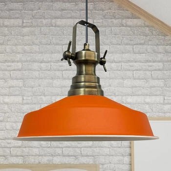 Bamyum Hängelampe Industrial Asletl Pendelleuchte 40 cm - Orange