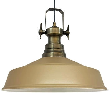 Bamyum Pendelleuchte Asletl H&auml;ngelampe Industrial aus Metall &Oslash;41 cm, Beige Pendelleuchte