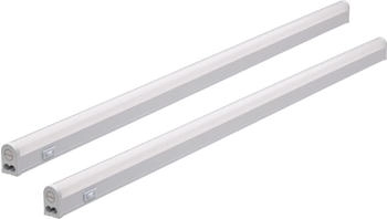 Oktaplex 2x LED Unterbauleuchte Küche | Riga 13W Lichtleiste Küche mit Schalter | warmweiß 3000K erweiterbar | Länge:84cm (17014.3K)