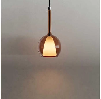 s'luce s.luce Belluna Galerie-Pendelleuchte aus Glas 500cm mit Textilkabel, Farbe:Braun, Größe:Ø 14cm