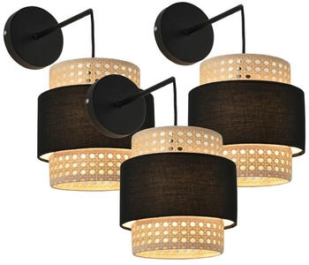 Luxpro Wandleuchte-Set, Beige, Schwarz, Metall, Kunststoff, E14, 30x36x18 cm, , Innenbeleuchtung, Wandleuchten (800000803299)