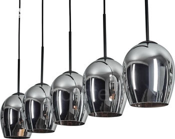 Hofstein Usigliano Pendellampe aus Metall/Glas in Schwarz/Chromfarben