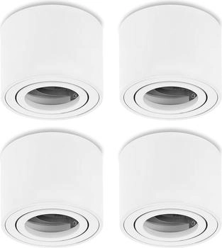 Sweet LED Deckenspots 4xAufputz flach 50mm Aluminium Aufbauspots wei&szlig; matt rund (I2-UU9S-BHYL)