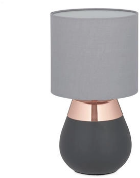 Relaxdays Nachttischlampe, Mehrfarbig, Metall, Textil, Kunststoff, E14, 18x32.5x18 cm, , Innenbeleuchtung, Tischlampen, Tischlampen (10029516_553)