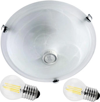 Maclean Bewegungsmelder Plafond, Deckenmontage, mit PIR-Sensor, max. 2x40W, E27, MCE22 + 2x MCE284 WW