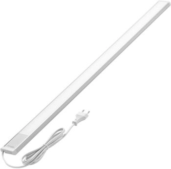 Oktaplex Oktaplex Riva flach LED Unterbauleuchte Küche 1110lm warmweiß 90cm Unterschrankleuchte silber mit Schalter Küchenlicht 15W 230V (17182.3K)