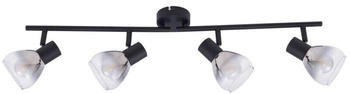 Lindby Deckenleuchte Pendura, 4-flammig, schwarz, Glas