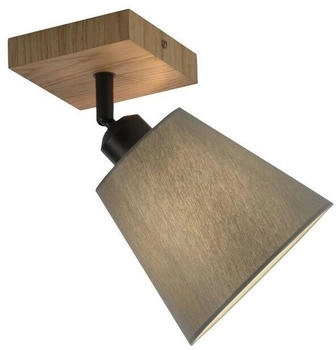 Licht-Erlebnisse Deckenstrahler SORMIN, ohne Leuchtmittel, Stoff verstellbar Natur Taupe Schwarz E27 Vintage (LE125937)