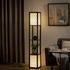 HomCom Stehlampe mit Regal Standlampe mit Doppellicht exkl. Leuchtmittel für Wohnzimmer (800000741474)