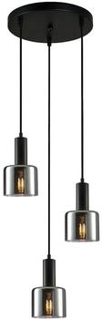 Italux PND-65342-3A-BK+SG - Hängeleuchte an Schnur SANTIA 3xE27/40W/230V schwarz (IT0460)