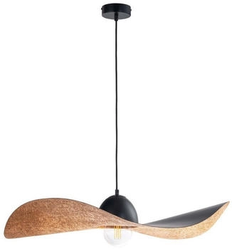 Licht-Erlebnisse Pendelleuchte MUNYA, ohne Leuchtmittel, Stoff Metall H: max. 80 cm in Schwarz Kupfer E27 Modern (59439)