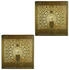 Marrakesch Orient & Mediterran Interior 2er Set Marrakesch Orientalische Lampe Wandleuchte aus Metall Wandlampe Leuchte Yakin Gold Antik 27cm als Wanddeko (Gold Antik, 2 Stück) (am-22-10212)