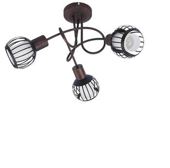 Lindby Deckenleuchte Solm, rost, Eisen, 3-flammig