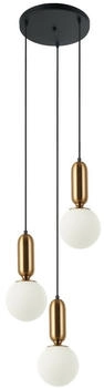 Italux PND-02340-3S-BRO - Hängeleuchte an Schnur ALDEVA 3xE27/40W/230V schwarz/bronzen (IT0398)