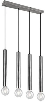 Trio Pendelleuchte Nickel matt Pendelleuchte 4 flammig Hängelampe design, Höhe anpassbar, Metall Skandinavisch, 4x E27 Fassungen, BxHxT 70x150x9cm (147899)