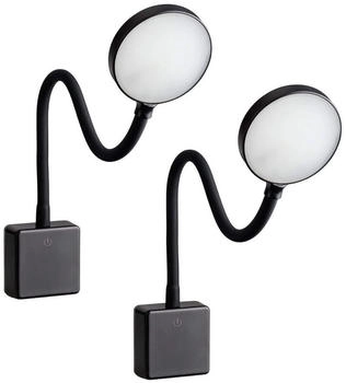 sebson LED Steckdosenleuchte 2x LED Steckdosenlampe dimmbar und flexibel - 4W 290lm neutralweiß, LED fest integriert, neutralweiß, Schwarz
