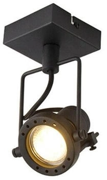 QAZQA Industrie I Vintage I Industriefleck schwarz - Suplux I Wohnzimmer I Schlafzimmer - Stahl Rund I Quadratisch - LED geeignet GU10 (103060)