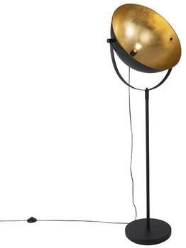 QAZQA Industrie Stehlampe schwarz 50 cm mit Gold verstellbar - Magnax