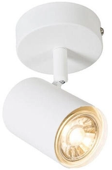 QAZQA Modern Moderner Spot weiß kippbar - Jeana 1 I Wohnzimmer I Schlafzimmer - Stahl Rund - LED geeignet GU10 (93284)