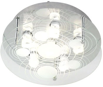 Globo Deckenleuchte, Leuchtmittel nicht inklusive, Deckenlampe Deckenleuchte Wohnzimmerlampe Glas satiniert D 33 cm (143868)