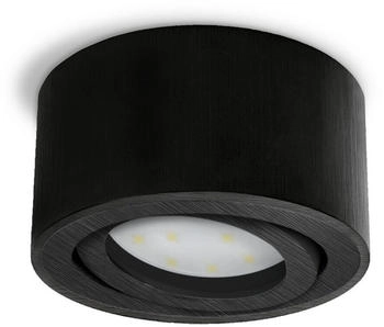 SSC-LUXon LED Aufbaustrahler CELI-1B flacher Decken Aufbauspot schwarz schwenkbar mit LED Modul, Neutralwei&szlig;, Energieeffizienzklasse E (M&auml;rz 2021)