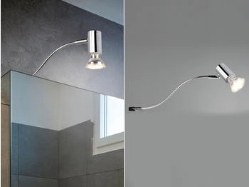 Trio meineWunschleuchte Spiegelleuchte für Badezimmer Silber Chrom mit schwenkbarem Spot, Höhe 11cm (2834LM106)