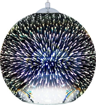 Beliani Moderne Pendelleuchte Spiegeleffekt Kugel Form Glas silber Sessera (69519)