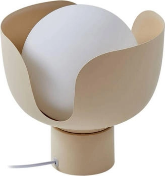 Lindby Tischleuchte Fiora, beige, Glas, Metall, Ø 20 cm (10030585)